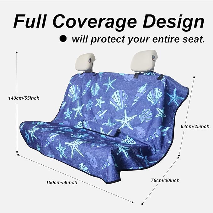 Back Seat Cover Protector for Dogs and Kids, Universal Waterproof Towel Rear Bench Seat Cover for Car, Truck, Van & SUV, Machine-Washable Backseat Car Covers (1pcs Rear Seat)