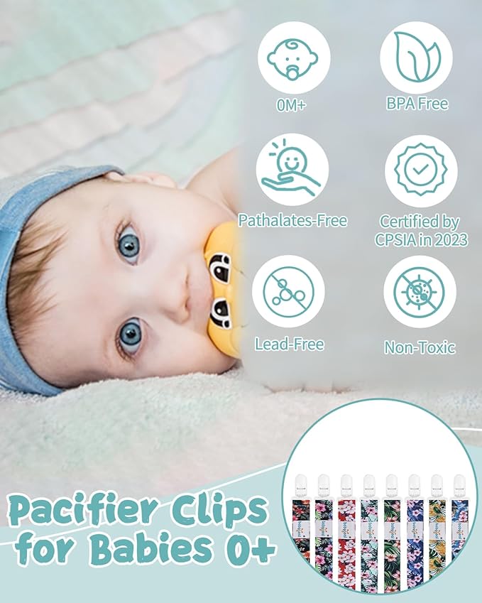 babygoal Baby Hawaii Pacifier Clips 8 Pack 8PB28