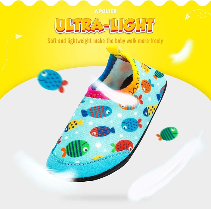 Baby Boys and Girls Swim Water Shoes Barefoot Aqua Socks Non-Slip for Beach Pool Toddler Kids