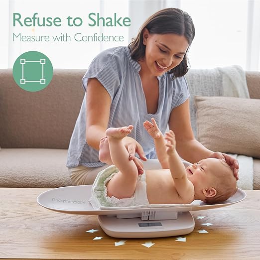 Momcozy Baby Scale, Multi-Function Scale for Body Weight and Height Measurement, Weighted Feeds, with Curved Removable Tray, for Newborns, Adult Scale & Pet Scale, 5 Units, Auto-Off,Digital LED Screen