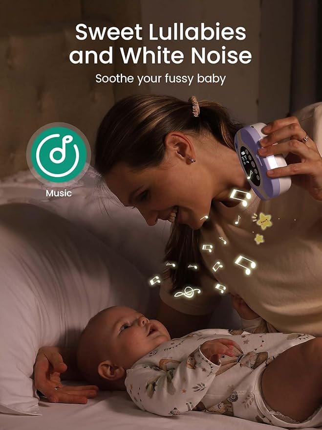 GROWNSY Electric Nose Suction for Baby, Hospital-Grade Nasal Aspirator with Night Light,Soothing Lullabies, Baby Nose Sucker with 9 Adjustable Suction Levels, Purple