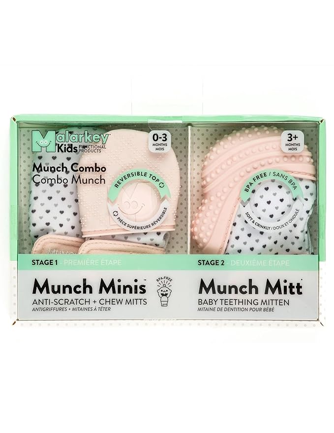 Pink Heart Teether Combo by Malarkey Kids