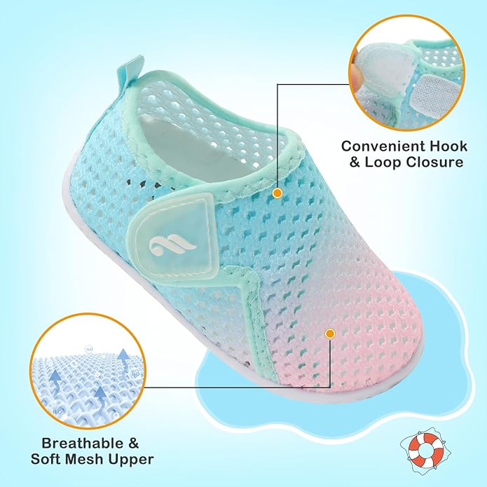 JIASUQI Baby Boys Girls Barefoot Swim Pool Water Shoes Beach Walking Sandals Athletic Sneakers