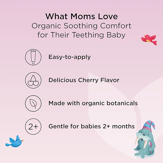 Hyland's Baby Organic Day and Night Soothing Gel Combo Pack, Cooling Gel for Oral Discomfort, Easy-to-Apply, Ages 2 Months and Up, 1.06 Ounce (2 Tubes of 0.53 oz.)