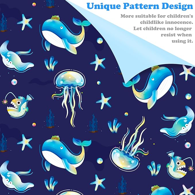 Babenest Car Seat Potty Protector Cover -Waterproof Carseat Training Liner for Baby &Toddler Shower Gift, Dry Piddle Pee Pad with Fun Designs for Strollers & Infant Car Seats (1pc Whale-Blue)