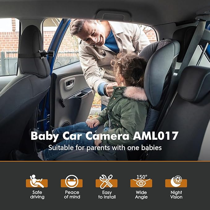 Itomoro Baby Car Camera, View Infant in Rear Facing Seat with Wide Crystal Clear View,USB Easy Install car camera for baby 1080P