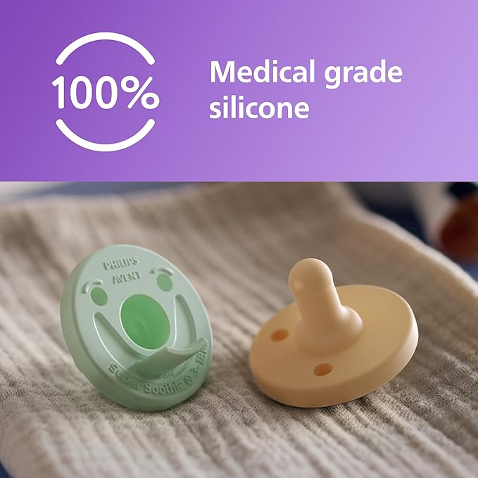 Philips Avent Soothie Baby Pacifiers - 100% Silicone Pacifiers for Babies 3-18 Months,-Piece Design,BPA-Free,Extra Durable,Green and Yellow,Model SCF192/72,4 Count (Pack of 10)