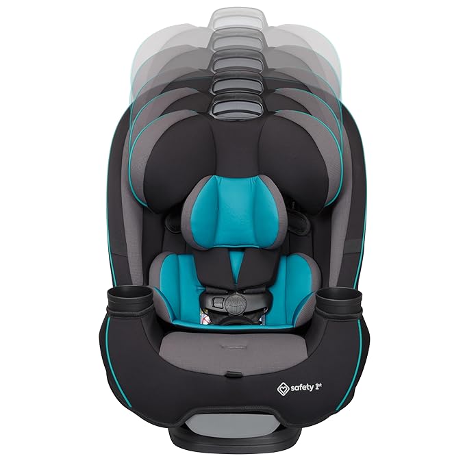Safety 1st Grow and Go All-in-One Slim Convertible Car Seat, Rear Facing, 5-40 lbs, Forward Facing (30–65 lbs), High Back Booster Seat 40-100 pounds, Green Gables