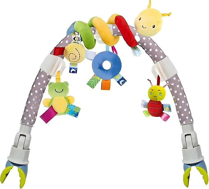 Car Seat & Stroller Toy_Infant Toys Baby Sensory Interaction Cartoon Toys with Ringing Bells_Hanging or Wrapping Around The Infant Bed or Strollea