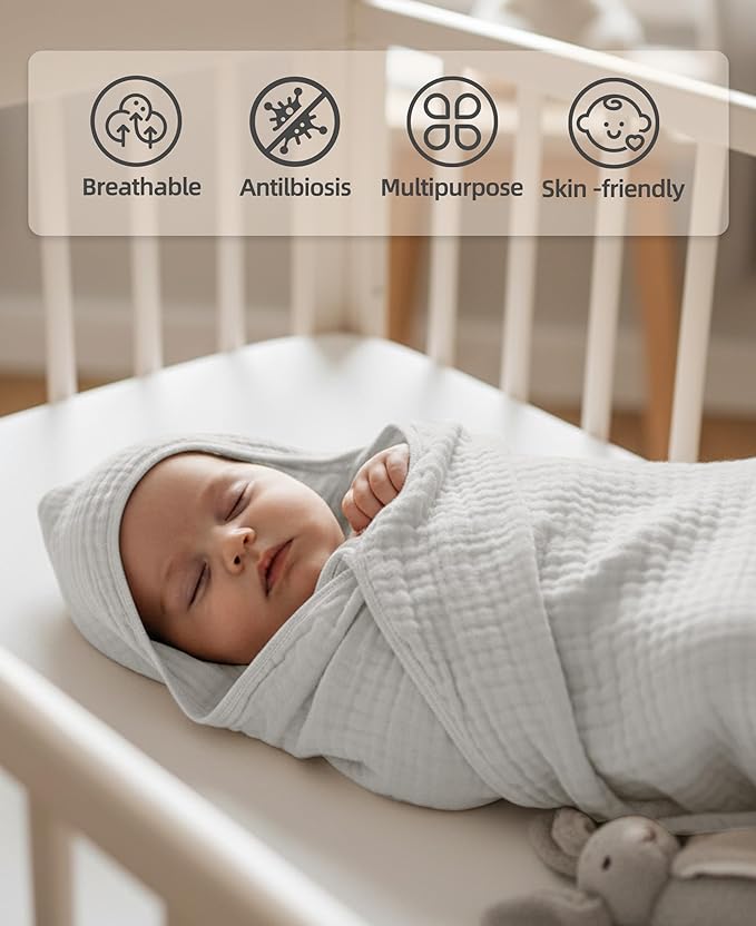 3-Pack Hooded Baby Towels for Newborn 100% Cotton Soft Babies Blanket Toddler and Kids Bath Towel Baby Essentials