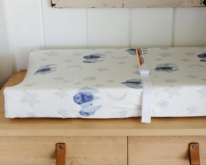 Baby Changing Pad Cover 2-Pack for Boys, Girls (Watercolor Elephant) - Premium Fitted Sheets Baby Diaper Changing Table Cover - Buttery Soft Cotton Blend
