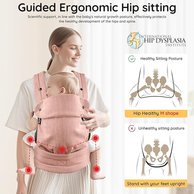 Baby Carrier Newborn to Toddler- Ergonomic,Cozy and Lightweight Infant Carrier for 7-40lbs,3 Carry Positions Newborn Carrier