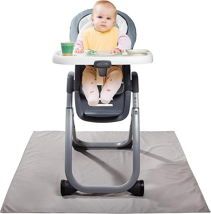 Graco Splat Mat for Under High Chair and Arts and Crafts, 50" X 50" Baby Anti-Slip Food Splash and Spill Mat for Eating Mess, Waterproof Floor Protector and Table Cloth