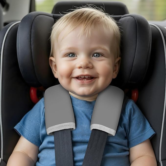 Seat Belt Cover Pad for Baby, Soft Seatbelt Cushion Covers for Kids 2Pcs Car Seat Strap Shoulder Pads for All Car Seats, Stroller, High Chair