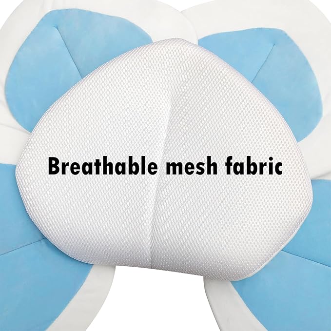Baby Bath - Flower Baby Bath Pad Infant Bathtub Mat for Bathtub Tub Sink(Blue White)