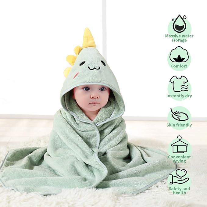 Hooded Baby Towels, 4 Packs Premium Soft Baby Bath Towels with Hood for Babies, Toddler, Infant - Ultra Absorbent, Baby Stuff Shower as Best Gifts for Boys and Girls (4Pack)