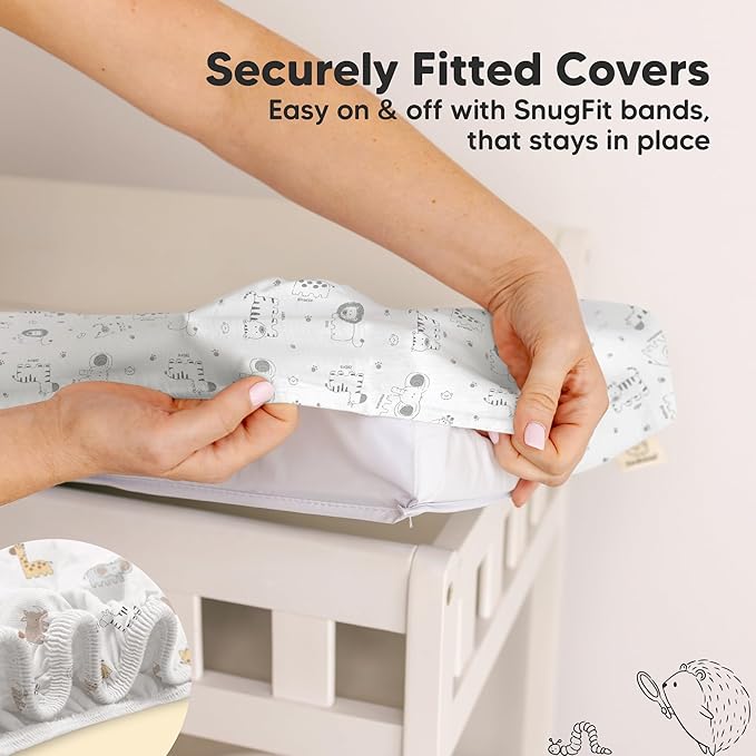 2-Pack Organic Changing Pad Covers for Girl, Boy, Neutral - 100% Cotton Changing Table Pad Cover, Soft Baby Nursery Diaper Changing Pad Sheets,Contour Changing Pads Liners,Change Pad Cover(KeaSafari)