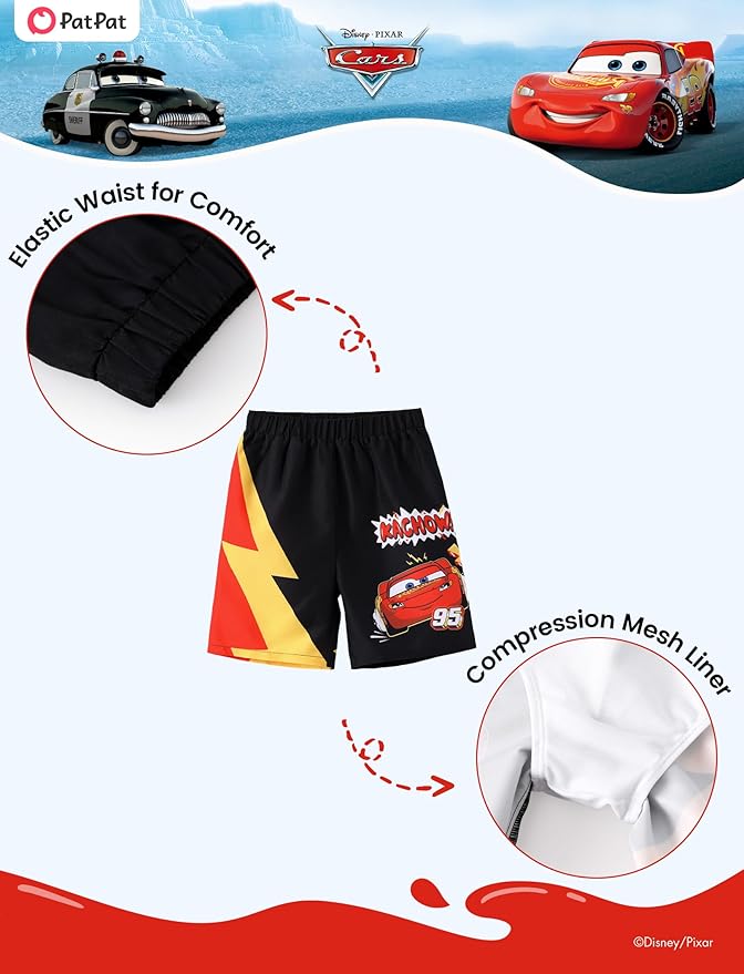 Disney Marvel Spiderman Cars Boy Swimsuit Rash Guard Shirts & Swim Trunk Boys Swim Set Mickey Summer Bathing Suit 2-13 Years
