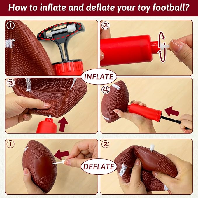 Football Toss Game with 4 Inflatable Balls, Football Throwing Target Games for Boys 8-12, Sports and Outdoors Toys for Kids Ages 3+