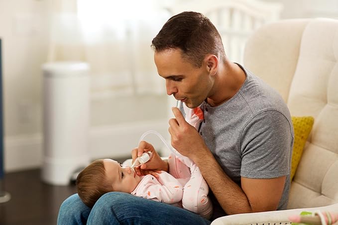 Munchkin® ClearNose™ Baby Nasal Aspirator - No Filters Needed, Gentle Nose Sucker for Baby Snot, Clear/White