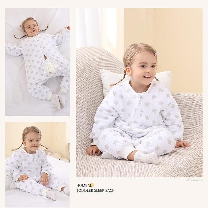 HOMEAL Toddler Sleep Sacks, Winter Sleep Sack with Legs 2.5 TOG, Soft Baby Wearable Blanket for Early Walker 12M-5T