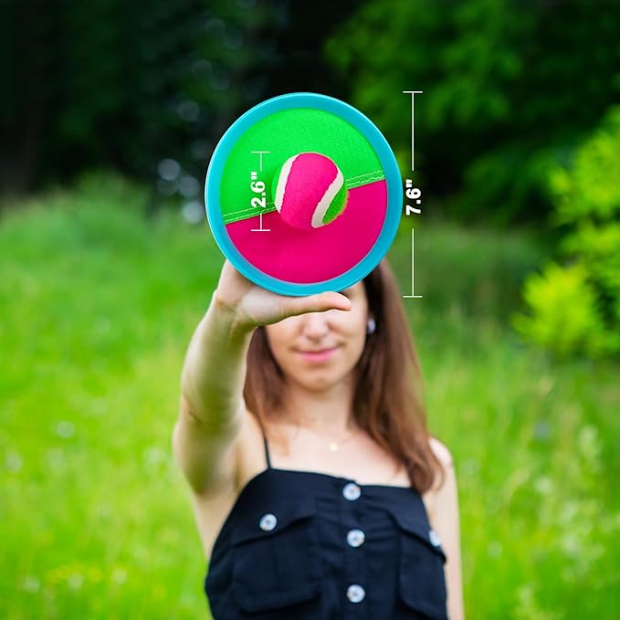 Ayeboovi Kids Toys Toss and Catch Ball Game 6 Paddles 3 Balls Outdoor Beach Pool Yard Games Toys for 3-12 Years Old Boys Girls Family Games Birthday Valentine Gift Easter Basket Stuffers for Kids