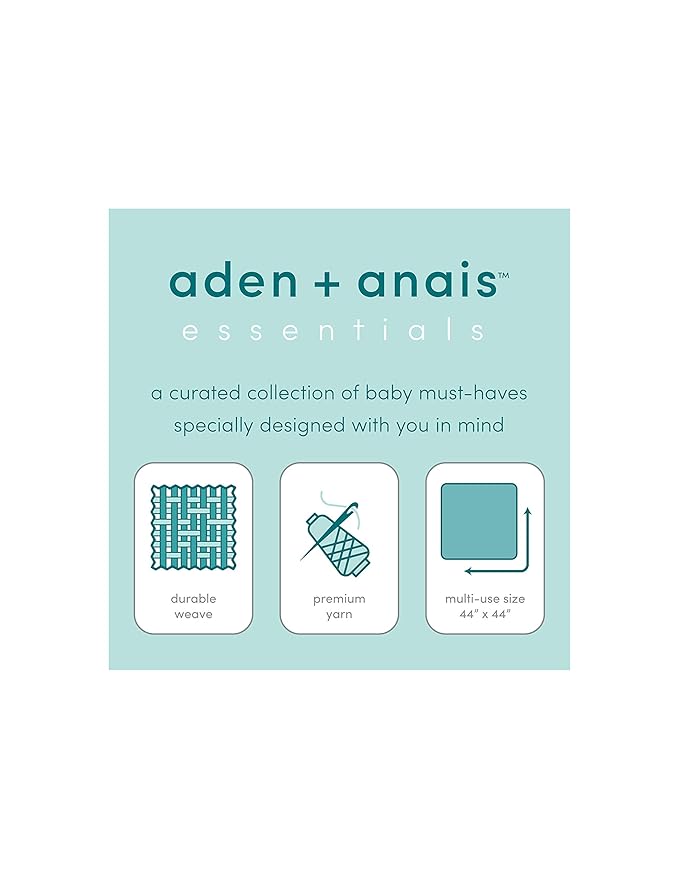 aden + anais Essentials Swaddle Blanket, Boutique Muslin Blankets for Girls & Boys, Baby Receiving Swaddles, Ideal Newborn & Infant Swaddling Set, Perfect Shower Gifts, 4 Pack, Tropicalia