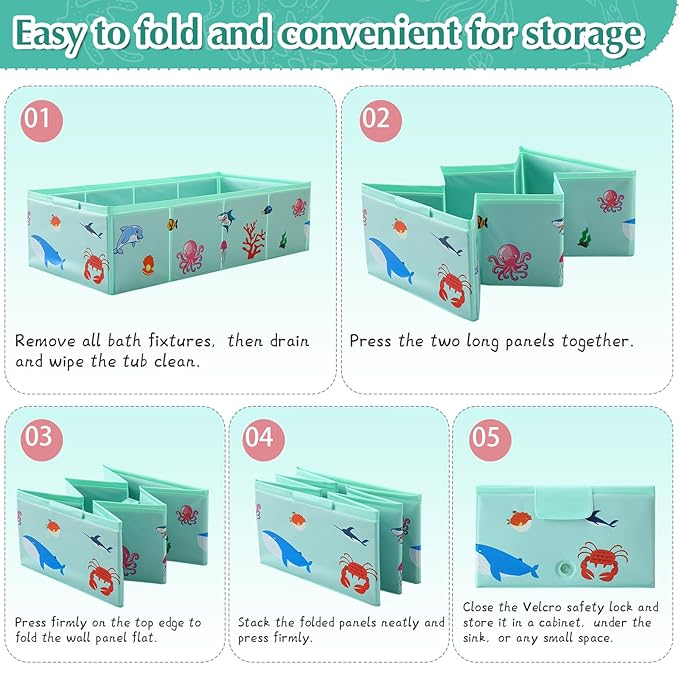 Portable Foldable Baby Bathtub with Drain Plug, 30" L x 15.2" W x 8.6" H Kids Travel Tub, Converts Shower to Tub, No Assembly Folds Flat for Storage, for Infant Toddler 6M-5 Years, Green