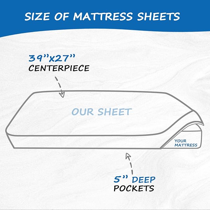 Pack and Play Sheets Boy Girl, 2 Pack Portable Playard Sheet Fits for Graco Pack N Play, Snug Fit Breathable Soft Fitted Playpen Sheet, Mini Crib Sheets, Grey & Navy