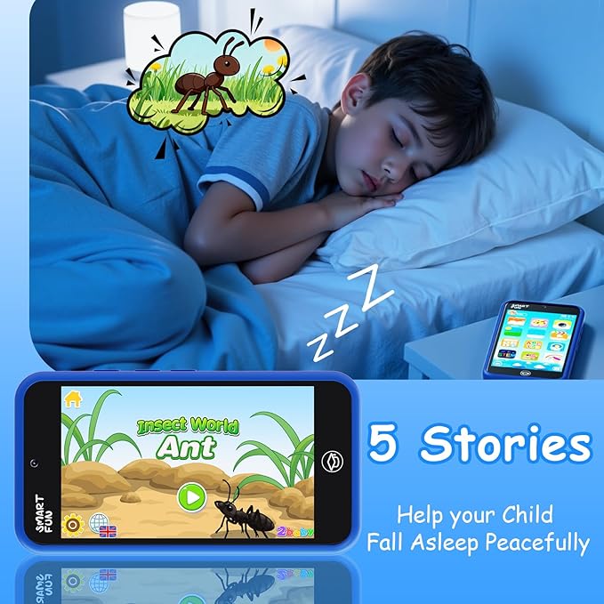 Kids Toys Smart Phone, 3.97" Touchscreen, Dual Camera with Stickers, 220+ Educational Puzzle Games, Toddler Learning Toys with Parental Control, Christmas Birthday Gifts for Kids Age 3-12