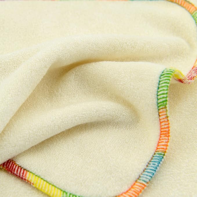 babygoal Reusable Rayon from Bamboo Baby Wipes, 12 Pack Washable Small Size Saliva Towel Face Washcloths, Cloth Wipes 8‘’x8‘’ 12BW02