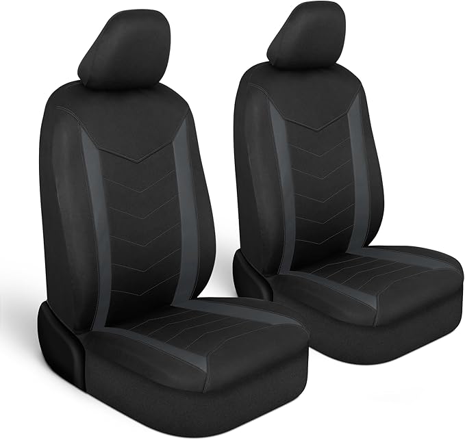 Motor Trend SpillGuard 2 Charcoal Gray Seat Covers for Cars & Seat Covers for Trucks - Neoprene Waterproof Car Seat Covers Front Seats Only - SUV Seat Covers Protector - Forros para Asientos de Carro