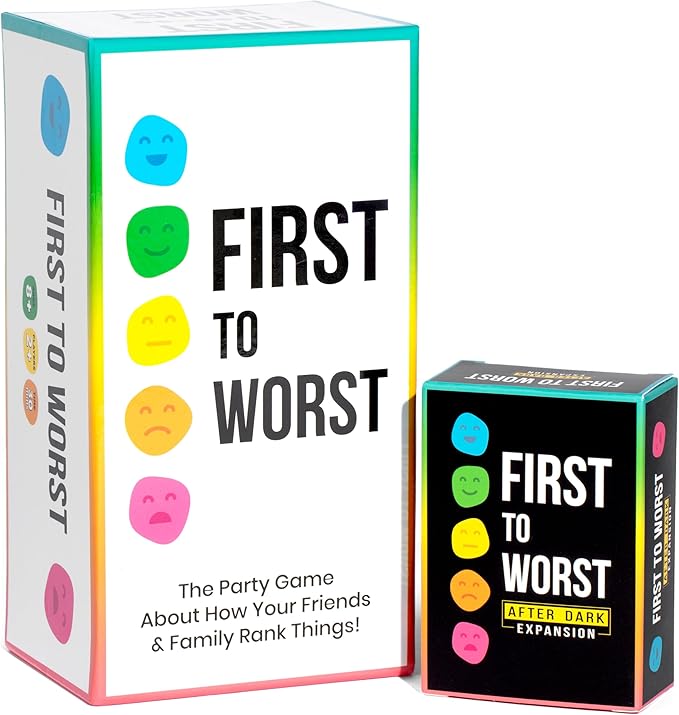 FIRST TO WORST Party Game + After Dark Set – Adult Card Game About How Your Friends and Family Rank Things | Funny Ranking & Guessing Board Game for Friends, Game Nights, Parties & Fun Gift Ideas