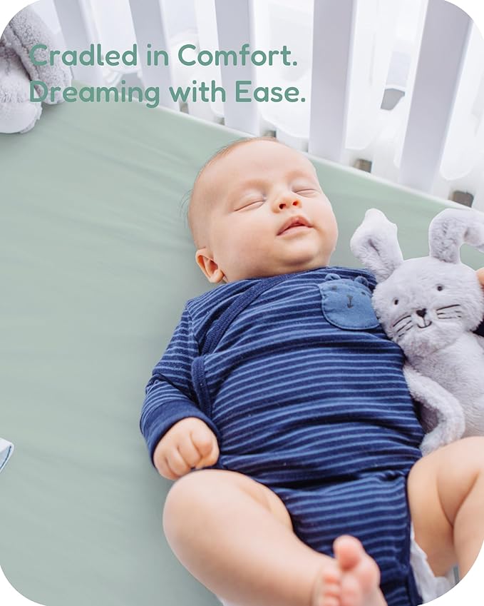 Pack and Play Sheets Fitted 2 Pack, 38x26 Graco Pack n Play Sheets for Playard & Travel Crib Mattress, Ultra Soft Jersey Knit, Breathable Stretchy Deep Pocket, Compatible with Mini Cribs