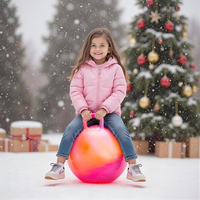 ZOOJOY OOJOY Clouds Hopper Ball, Hopping Toys for Kids, 22 Inch Bouncy Ball with Handle for Boys Girls Aged 10+, Inflatable Clouds Bounce Hopper Toy with Pump