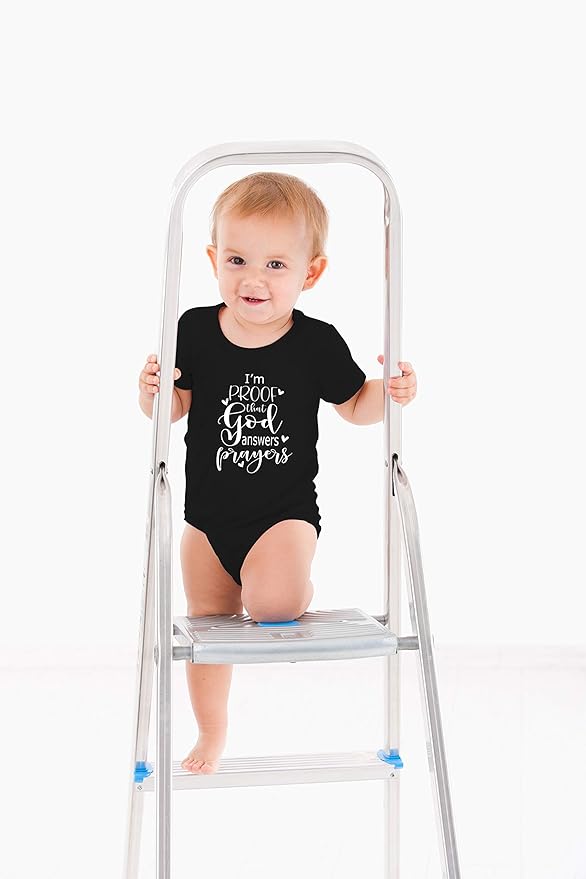 AW Fashions I'm Proof That God Answers Prayers Baby Bodysuit Cute Newborn Boy Funny Rompers Girl Clothes