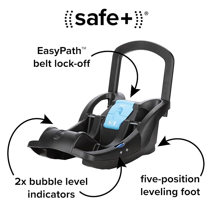 Diono LiteClik30 R and RX SafePlus Base, Stay-in-Car Base for Second Vehicle, Compatible with LiteClik30 R and RX SafePlus Car Seats, Features Steel Anti-Rebound Bar (Black)