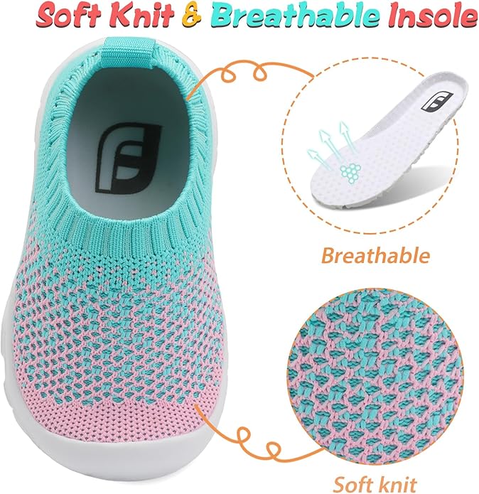 JOINFREE Toddler Boys Girls Sneaker Slip On Shoes Kids Lightweight Breathable Walking Shoes