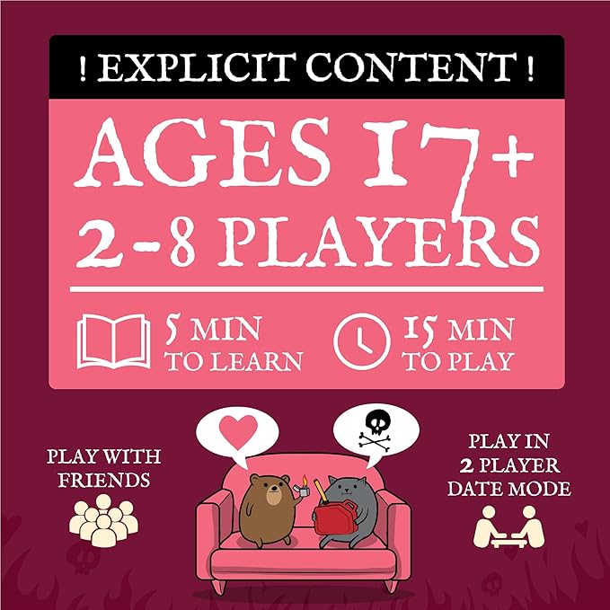 Exploding Kittens Horrible Couple – Extra Horrible Edition – Party Game for 2-8 Players, from The Creators of Horrible Therapist | A Fun Game Night with Friends, Funny Card Game for Adults
