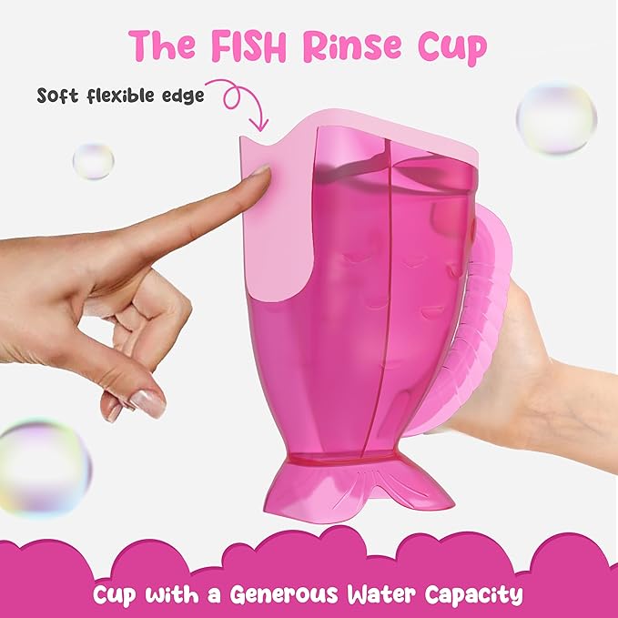 Pink Baby Rinser Cup and Bath Pail - Tear-Free, Non-Toxic, BPA-Free Accessory for Kids of All Ages - Provides Gentle, Safe, Enjoyable Bathing