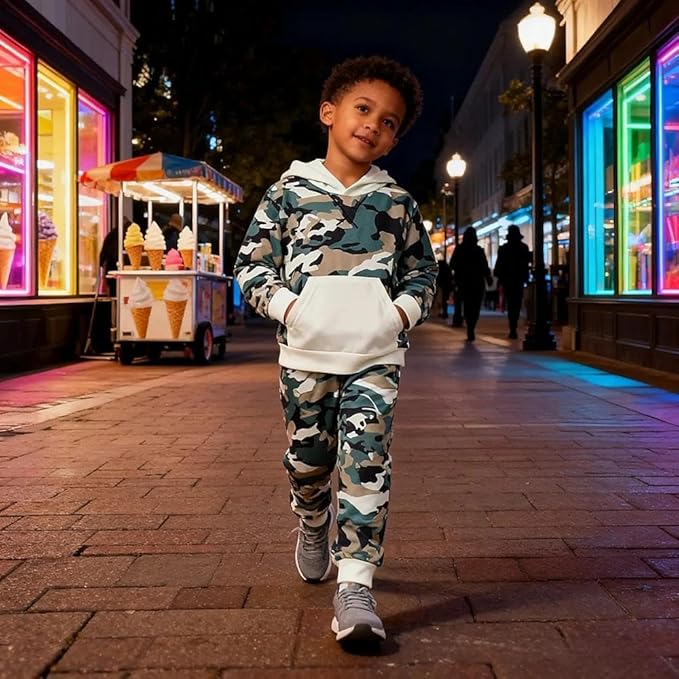 2-6T Toddler Baby Boy Clothes Color Blocking Hoodies + Pants Fall Winter Outfits