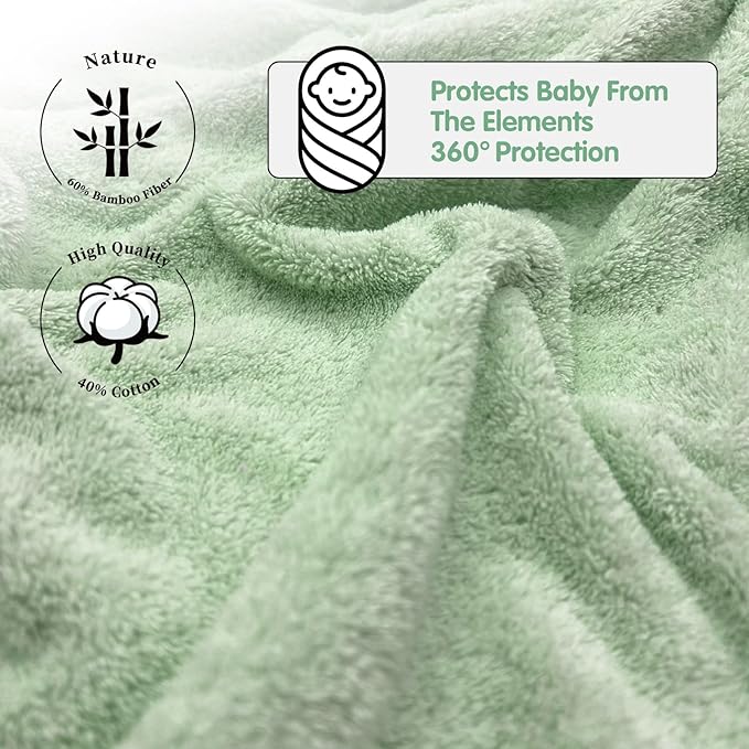 2 Pack Premium Soft Baby Bath Towels with Hood - Green Dinosaur + Brown Koala - Ultra Absorbent, Baby Stuff Shower for Boys and Girls