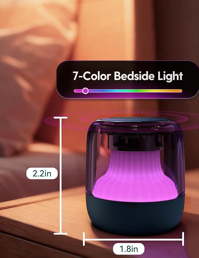 Babelio Pocket Glow White Noise Sound Machine - Upgraded 7 Color Night Lights, 20 Non-Looping Sounds, Timer & Memory Function, Portable for Adults & Babies, White