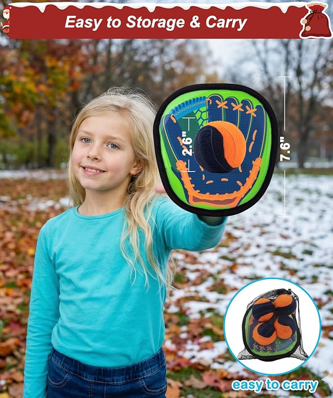 Toss and Catch Ball Game Kids Toys for 3 4 5 6 7 8 Year Old Boys Girls Birthday Gift, Valentines Day Gifts Outdoor Games Yard Play Beach Pool Toys for Kids Ages 4-8 8-12 Toddler Baseball Glove
