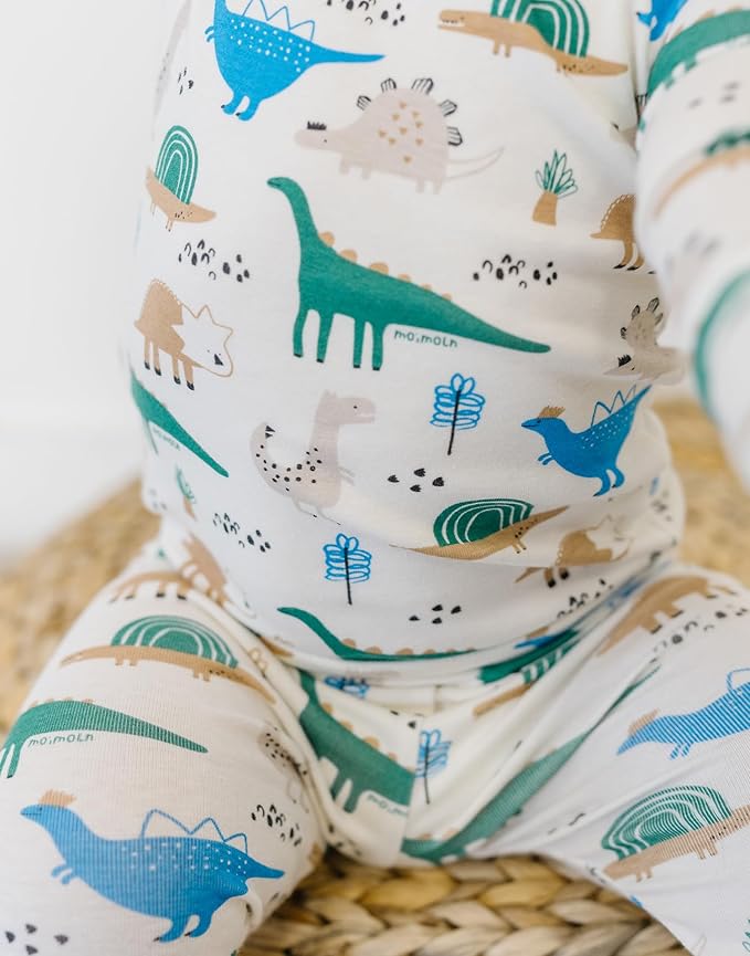 moimoln Sibling Matching 6M-8Y Soft Warm Cotton Modal Character Long Sleeve Snug-Fit Pajama Long Sleeve Sleepwear Daily