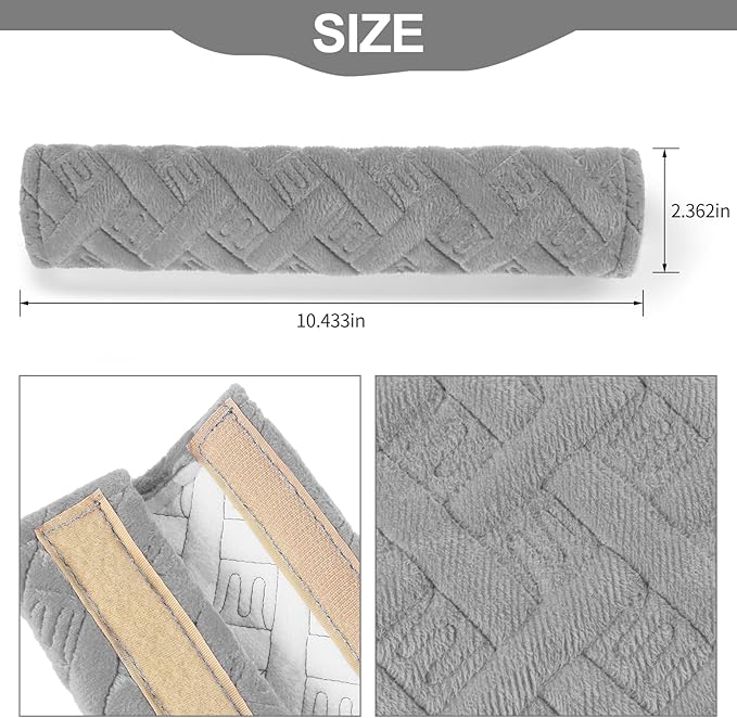 surpassme Car Seat Belt Pads Covers, 2PCS Seat Belt Shoulder Strap Covers Protector to Release Stress to Your Neck and Shoulder for a Safety Driving(Grey)