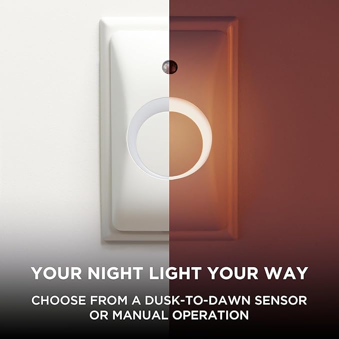 GlowGuard Childproof Outlet Covers & Night Light (1-Pack) | Secure & Tamper Resistant | Childproof, Babyproof, Toddler Proof, Child Safety Socket Cover | Light Sensor or Manual Toggle | Patent Pending