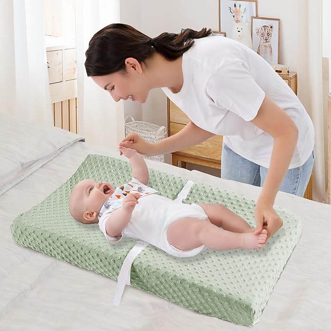 Changing Pad Covers, Unisex Diaper Soft Plush Change Table Sheets for Baby Girls and Boys - Fit 32"/34'' x 16" Pad (Meadow Mist)