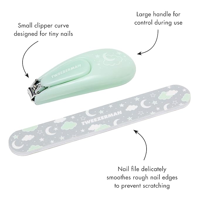 Tweezerman Baby Nail Clipper with Bear File,Green