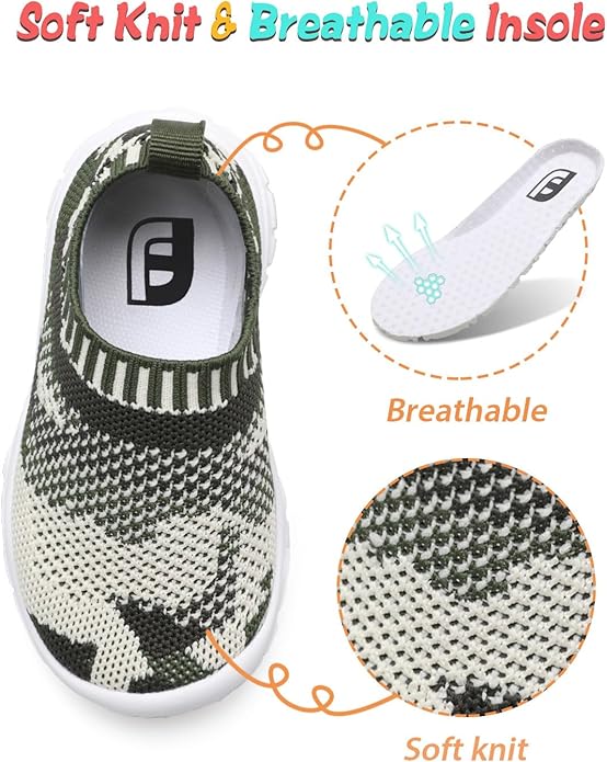 JOINFREE Toddler Boys Girls Sneaker Slip On Shoes Kids Lightweight Breathable Walking Shoes